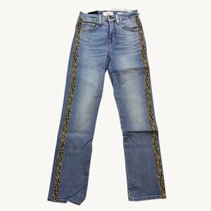 Jen 7 by 7 for all Mankind Jean Size Regular 00 Leopard Stripe Lightwash